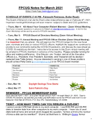 FPCUG Notes for March 2021 Editor: Frank Fota (Fotafm@Gmail.Com)