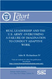 Overcoming a Failure of Imagination to Conduct Adaptive Work John B