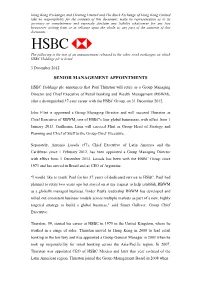 Senior Management Appointments