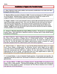 VS.9C Contributions to Virginia in the Twentieth Century