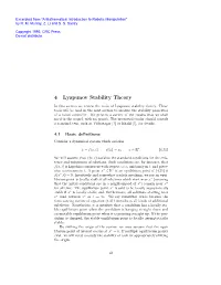 4 Lyapunov Stability Theory