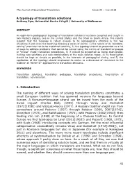 41 a Typology of Translation Solutions 1. Introduction The