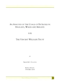 An Analysis of the Usage of Bat Boxes