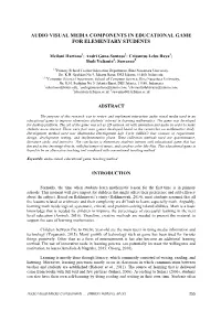 Audio Visual Media Components in Educational Game for Elementary Students