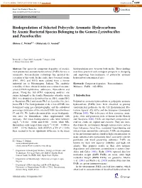 Biodegradation of Selected Polycyclic Aromatic Hydrocarbons by Axenic Bacterial Species Belonging to the Genera Lysinibacillus and Paenibacillus