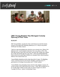 CBS' 'Young Sheldon' Has Strongest Comedy Opening in Four Years