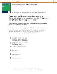 Crataegus Spp.) from Different Regions of Iran