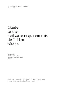 Guide to the Software Requirements Definition Phase