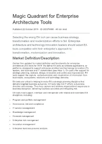 Magic Quadrant for Enterprise Architecture Tools