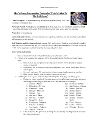 Men's Group Intervention Protocol—“Take Me out to the Ball Game”
