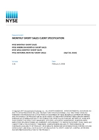 Monthly Short Sales Client Specification