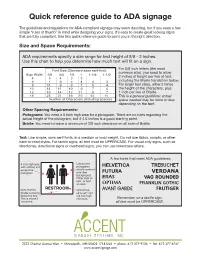 Quick Reference Guide to ADA Signage