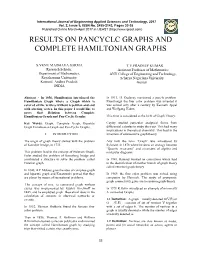 Results on Pancyclc Graphs and Complete Hamiltonian Graphs