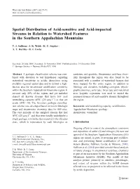 Spatial Distribution of Acid-Sensitive and Acid-Impacted Streams in Relation to Watershed Features in the Southern Appalachian Mountains