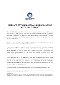 Ubisoft Attacks Action-Horror Genre with Cold Fear™