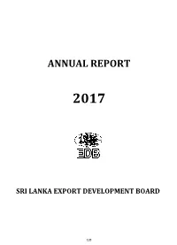 Annual Report of the Sri Lanka Export Development Board for the Year 2017