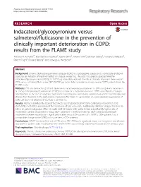 Indacaterol/Glycopyrronium Versus Salmeterol/Fluticasone in the Prevention of Clinically Important Deterioration in COPD: Results from the FLAME Study Antonio R