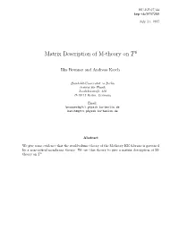 Matrix Description of M-Theory on T 6