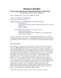 Memory Bandits Preserving and Interpreting Knowledges of the Past Interdisciplinary Research Collaborative Seminar