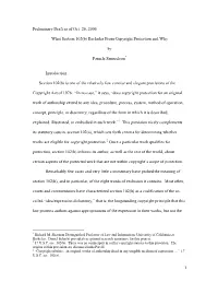 Preliminary Draft As of Oct. 26, 2006 What Section 102(B) Excludes