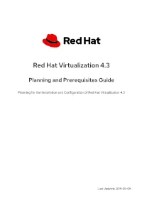Red Hat Virtualization 4.3 Planning and Prerequisites Guide