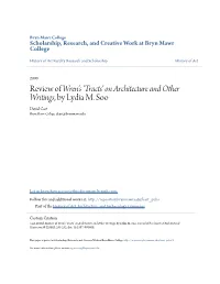 Review of Wren's 'Tracts' on Architecture and Other Writings, by Lydia M