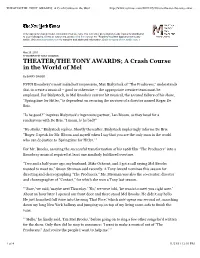 The Producers,'' Understands That to Create a Musical -- Good Or Otherwise -- the Appropriate Creative Team Must Be Employed