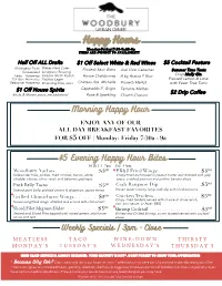 View Happy Hour & Prix Fixe Menu