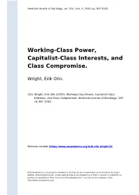 Working-Class Power, Capitalist-Class Interests, and Class Compromise