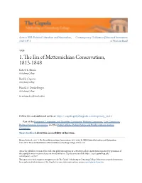 1. the Era of Metternichian Conservatism, 1815-1848