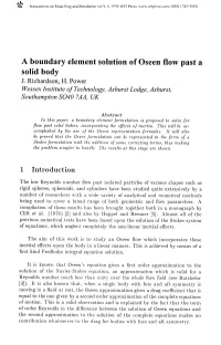 A Boundary Element Solution of Oseen Flow Past A