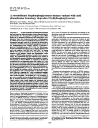 A Recombinant Bisphosphoglycerate Mutase Variant with Acid