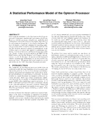 A Statistical Performance Model of the Opteron Processor