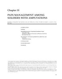 Chapter 11 PAIN MANAGEMENT AMONG SOLDIERS with AMPUTATIONS
