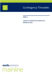 Contingency Timetable
