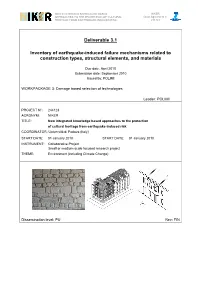 Inventory of Earthquake Induced Failure Mechanisms