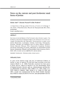 Notes on the Current and Past Freshwater Snail Fauna of Jordan