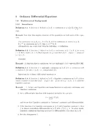 1 Ordinary Differential Equations