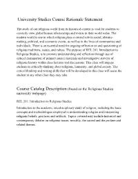 103 Introduction to Religion