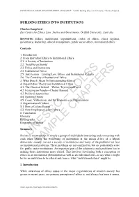 Building Ethics Into Institutions - Charles Sampford