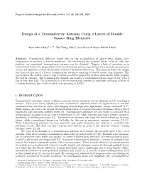 Design of a Transmitarray Antenna Using 4 Layers of Double Square Ring Elements