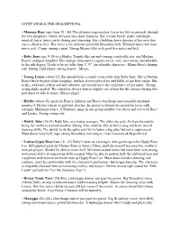 GYPSY CHARACTER DESCRIPTIONS: • Momma Rose
