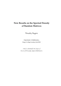 New Results on the Spectral Density of Random Matrices