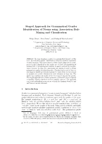 Staged Approach for Grammatical Gender Identification of Nouns Using Association Rule