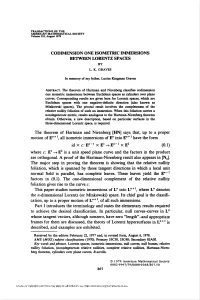 Codimension One Isometric Immersions Betweenlorentz Spaces by L