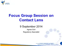 Focus Group Session on Contact Lens