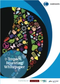 Impact Investing Whitepaper