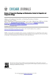 Influence of Incubation Temperature on Hatchling Phenotype in Reptiles Author(S): David T
