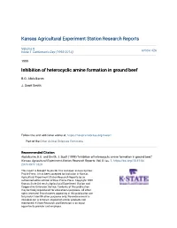 Inhibition of Heterocyclic Amine Formation in Ground Beef