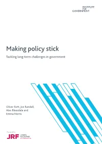 Making Policy Stick Tackling Long-Term Challenges in Government